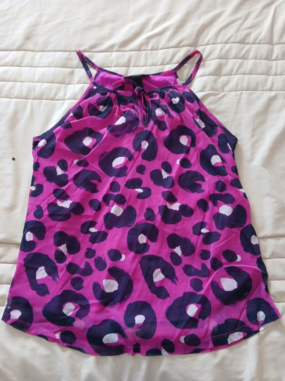 INC International Concepts Purple-Pink Leopard Halter Camisole - Picture 2 of 8